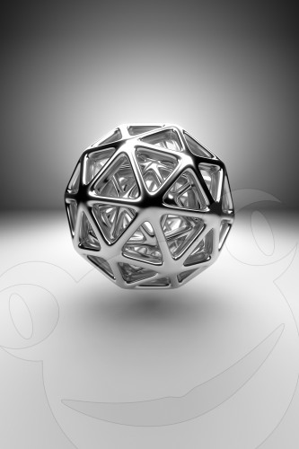 Icosphere schwarzweiß